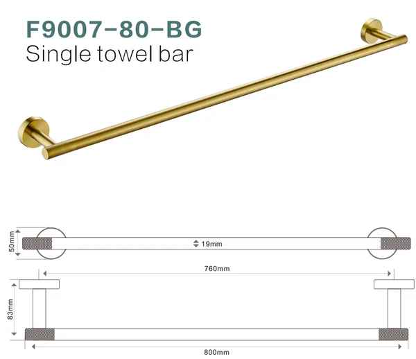 F9007-80cm Single Towel Bar