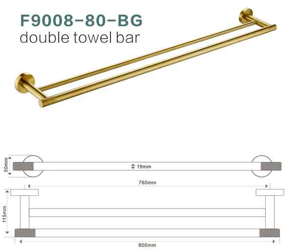 F9008-80cm Double Towel Bar