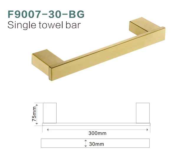 F9007-30cm Single Towel Rail