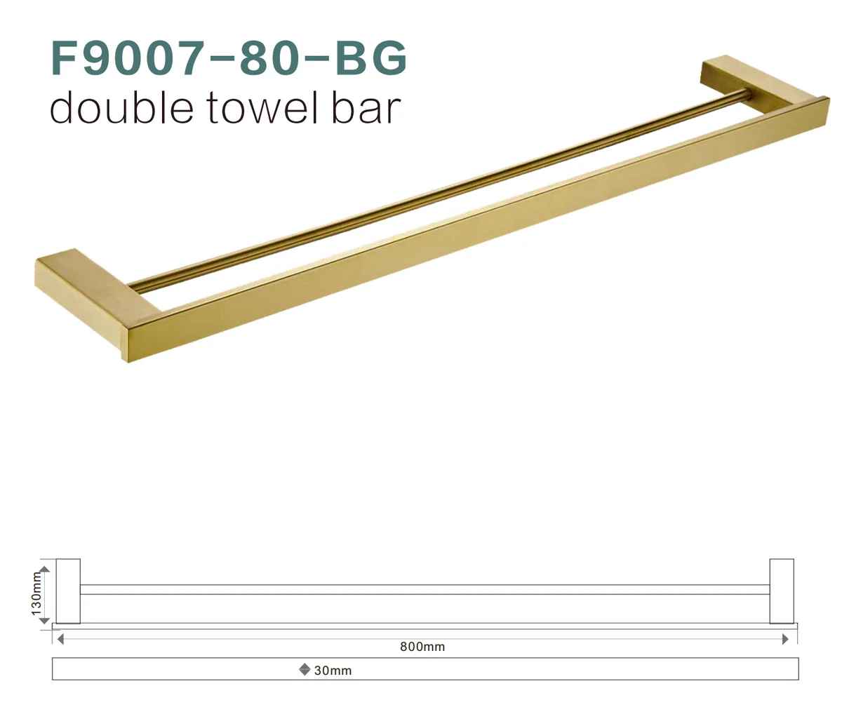 F9008-80cm Double Towel Rail