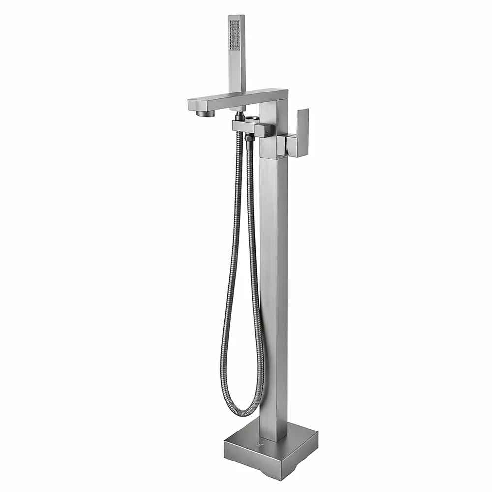86H89 Freestanding Bath Mixer Brushed Nickel