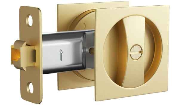 Square Sliding Door Privacy Lock (SL-S) Gold