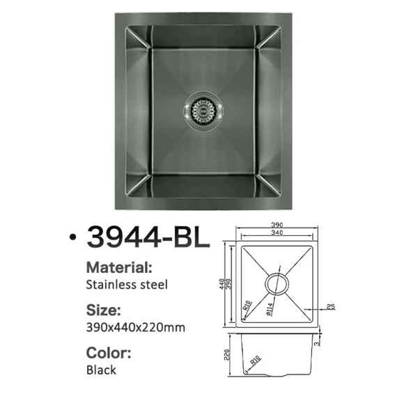 3944-BL Honeycomb Stainless Steel Sink