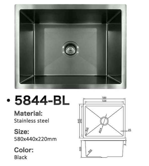 5844-BL Honeycomb Stainless Steel Sink