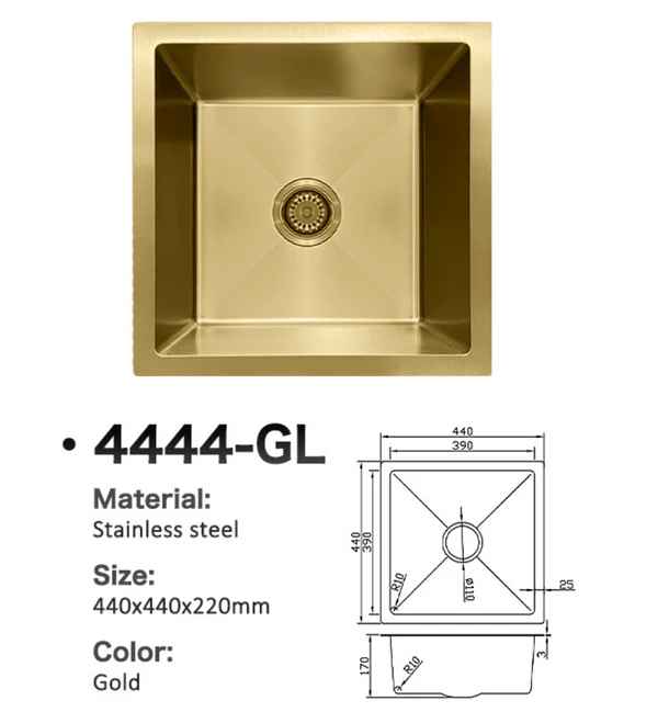 4444-GL Honeycomb Stainless Steel Sink
