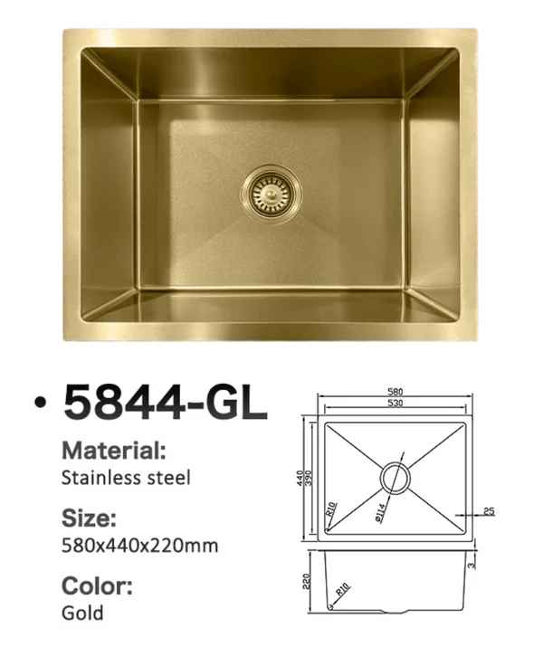 5844-GL Honeycomb Stainless Steel Sink