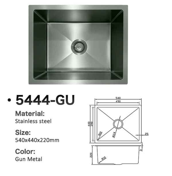 5444-GU Stainless Steel Large Single Bowl Sink