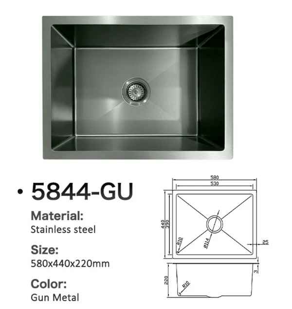 5844-GU Stainless Steel Large Single Bowl Sink