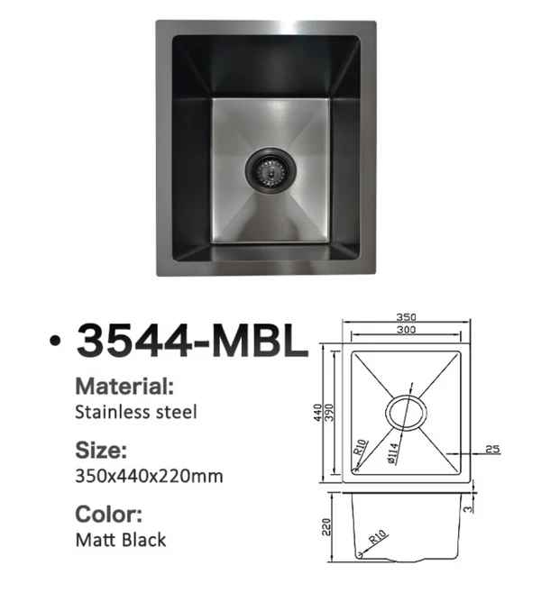 3544-MBL Stainless Steel Sink
