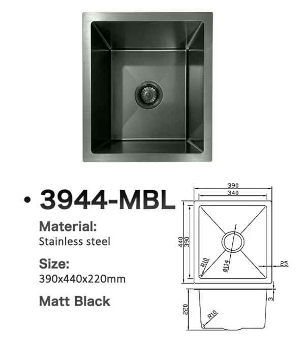 3944-MBL Stainless Steel Sink