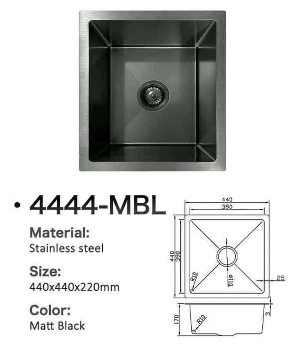 4444-MBL Stainless Steel Sink
