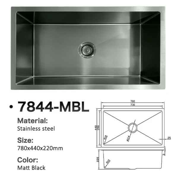 7844-MBL Stainless Steel Sink