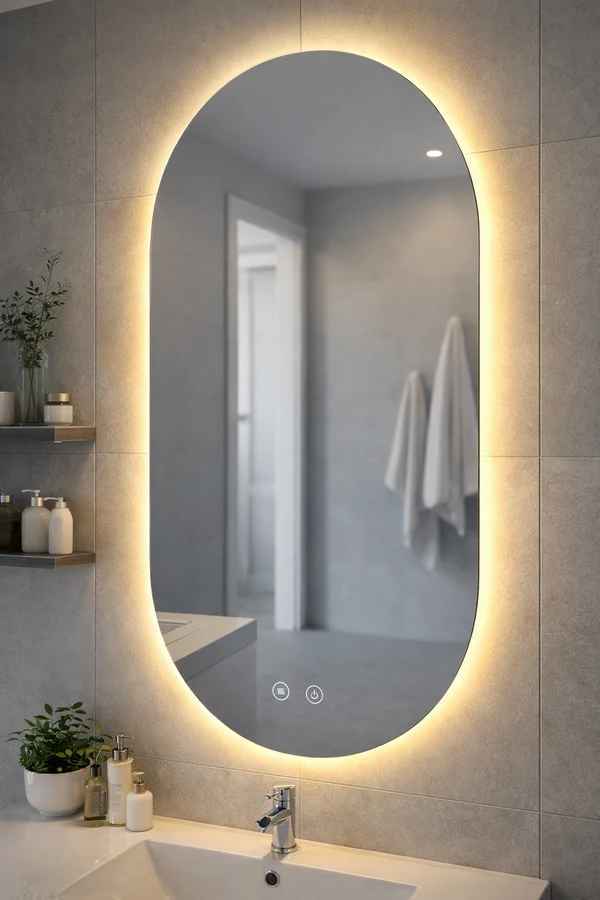 Frameless Pill LED Backlit Mirror