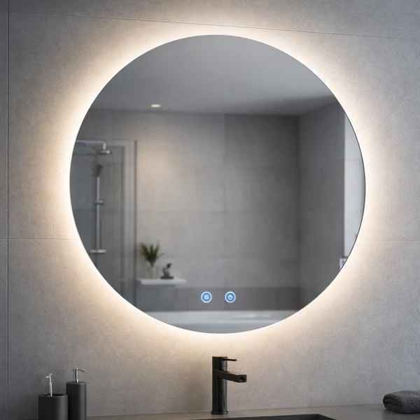 Frameless Round LED Backlit Mirror