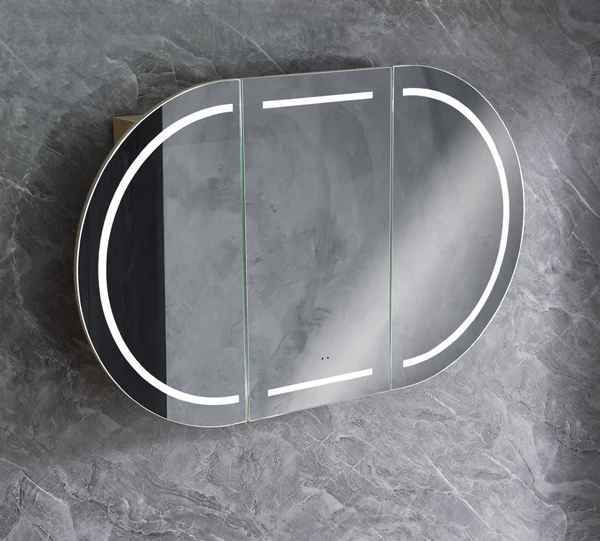 Double Door Pill LED Mirror Shaving Cabinet