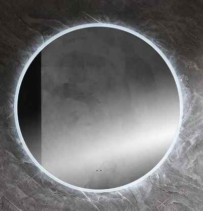 Frameless Round LED Mirror – Lit Edge