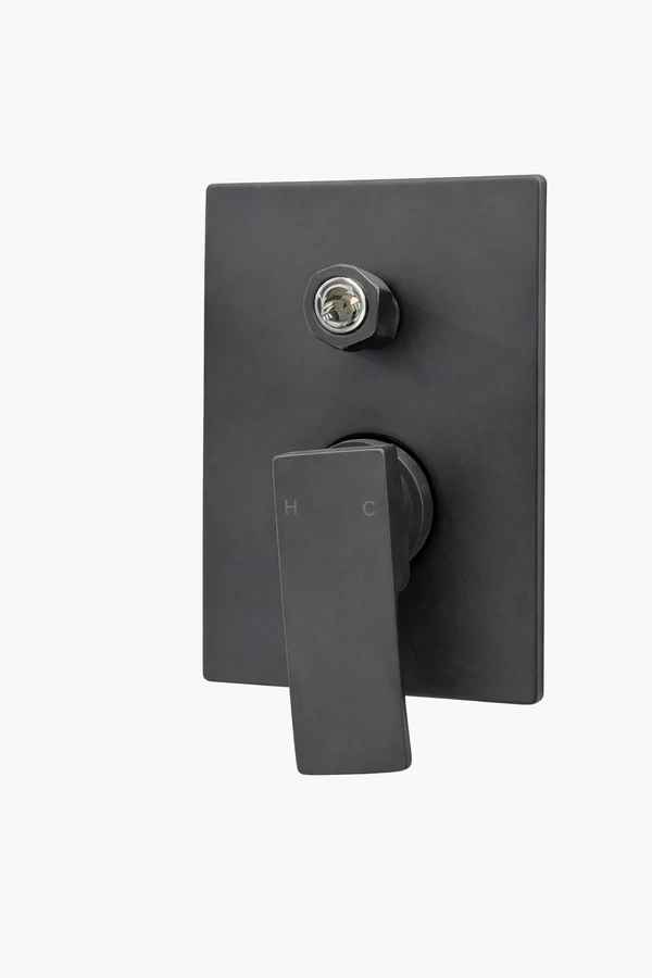 V03 Square Wall Mounted Shower Mixer Black